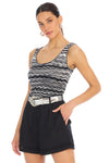 Allison NY Clothing Bianca Tank Style 225S40402 in Black and White; 