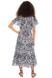 Allison Ny Clothing Elowen Midi Dress Style 125D226P116 in Black White Demask; Black and White Summer Dress