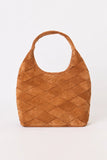 Btb Los Angeles Felix Hobo Shoulder Bag. Tan Woven Suede Shoulder Bag