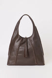 BTB Los Angeles PIPER TOTE Style BG-FA2602 In both Chocolate Leather And Navy Suede; Real Leather and Suede Shoulder Tote Bag
