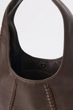 BTB Los Angeles PIPER TOTE Style BG-FA2602 In both Chocolate Leather And Navy Suede; Real Leather and Suede Shoulder Tote Bag