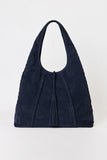 BTB Los Angeles PIPER TOTE Style BG-FA2602 In both Chocolate Leather And Navy Suede; Real Leather and Suede Shoulder Tote Bag