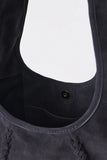 BTB Los Angeles PIPER TOTE Style BG-FA2602 In both Chocolate Leather And Navy Suede; Real Leather and Suede Shoulder Tote Bag