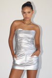 Bailey Rose Metallic Moment Corset Top Style BRT2355 in Silver; 