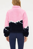 BeachRiot Apparel Leona Sherpa Style BR56879RX SNPE in Snowy Peaks; Mountain Peaks Themed Sherpa Half-Zip Pull-over