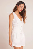 Bella Dahl Clothing Cinch Back Vest Style B2153-E97-396 Wht in White; 