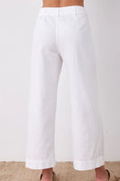Bella Dahl Clothing Sadie Two Pocket Wied Leg Crop Style B3404-514-521 in White;Cropped Wide Leg Pant; 