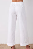 Bella Dahl Clothing Sadie Two Pocket Wied Leg Crop Style B3404-514-521 in White;Cropped Wide Leg Pant; 