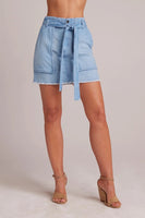 Bella Dahl Sunny Utility Skirt With Sash Style B3242-G01-675 in Costal Wash; 