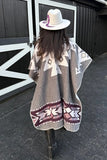 Bella Soul Clothing Pacha Reversible Poncho; Aztec Patterned Reversible Poncho; Reversible Fall Poncho
