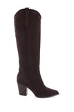 Billini Finley Boot in Chocolate Suede;suede cowgirl style boot;fall suede boot;brown suede to the knee boot; 