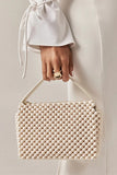 Billini Jeanie Handle Bag Style HB465 in Bone; Faux Pearl Beaded Hand Bag; Bride to be handbag