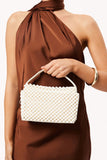 Billini Jeanie Handle Bag Style HB465 in Bone; Faux Pearl Beaded Hand Bag; Bride to be handbag