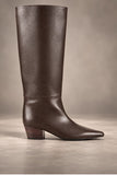 Billini Shoes Faux Leather Sterling Boot in Chocolate Brown;  Brown Faux Leather, Western inspired, fall knee boot