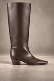 Billini Shoes Faux Leather Sterling Boot in Chocolate Brown;  Brown Faux Leather, Western inspired, fall knee boot