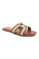 Billini Shoes Gordy Slide Style S1018 in Natural Linen Tan;Billini Hermes Dupe Slide;Billini Slide Sandal; 