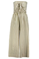 Bishop and Young Elva Tie Front Jumpsuit Style K4FJS1979G in Olive Stripe; 