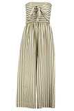 Bishop and Young Elva Tie Front Jumpsuit Style K4FJS1979G in Olive Stripe; 