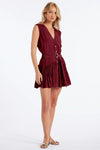 Bishop and Young Bridget Belted Mini Dress Style K4FDW2981C in Crimson; 
