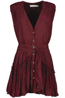 Bishop and Young Bridget Belted Mini Dress Style K4FDW2981C in Crimson; 