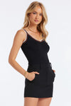 Bishop and Young Charlize Crochet Detail Tank Top Style K4FSW3177 in Black; Crochet Trim V-Neck Tank Top