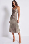 Bishop and Young Clothing Adria Ruched Front Dress Style K4EDW27861 CVP in Clover Print;Guest Of Dress;Summer Wedding Guest Dress; 