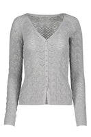 Bishop and Young Clothing Bijou Pointelle Cardigan Style K4FSW3143A MNC in Monochrome;Fall Button Front Pointelle Knit Cardigan; 