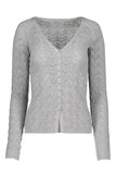 Bishop and Young Clothing Bijou Pointelle Cardigan Style K4FSW3143A MNC in Monochrome;Fall Button Front Pointelle Knit Cardigan; 