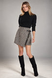 Bishop and Young Clothing Curtis Mini Skirt Style K4GSKW3478 in Multi Herringbone; Effortless Polished Fall Outfit