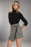 Bishop and Young Clothing Curtis Mini Skirt Style K4GSKW3478 in Multi Herringbone; Effortless Polished Fall Outfit