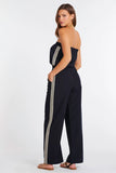 Bishop and Young Clothing Jagger Strapless Jumpsuit Style K1GJS2976A in Indigo; Side Stripe Strapless Sporty/ Great For Travel Jumpsuit