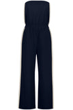 Bishop and Young Clothing Jagger Strapless Jumpsuit Style K1GJS2976A in Indigo; Side Stripe Strapless Sporty/ Great For Travel Jumpsuit