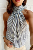 Bishop and Young Clothing SOMERSET BUBBLE TOP Style K4FTW3202-BSR in Blue Stripe; 