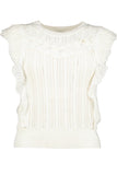 Bishop and Young Clothing Stella Crochet Sweater Tank Style K1ESW2615A in White;Ruffle Crochet Sweater