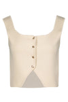 Bishop and Young Mara Button Down Tank Top Style K4FSW3134 in Natural; Decorative Gold Button Tank Top