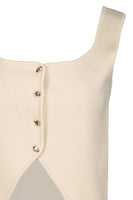 Bishop and Young Mara Button Down Tank Top Style K4FSW3134 in Natural; Decorative Gold Button Tank Top
