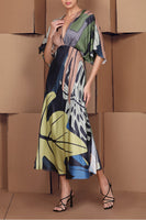Bl^nk London Clothing ELETTRA DRESS style 402326 Mult in Indian Summer;Kaftan Dress;Kimono Dress;Bl^nk London Kaftan Dress; 