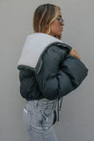 Blank NYC Open Mic Jacket Style 31WE6906 in Black;Sherpa Collar Puffer Jacket