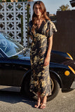 By Together Clothing Maelys Floral Maxi STyle L9119 in Black Multi;Fall Guest of Dress; 
