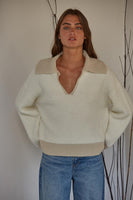 By Together Clothing Taylor Joy Pullover Style W1309-0470 in Ivory Taupe; 