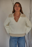 By Together Clothing Taylor Joy Pullover Style W1309-0470 in Ivory Taupe; 