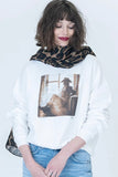 CPress Studios TRY AND MAKE ME COZY SWEATSHIRT Style 7WCTRYAN in Worn White; Western Themed, Original Art, Cotton Sweatshirt