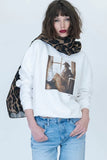 CPress Studios TRY AND MAKE ME COZY SWEATSHIRT Style 7WCTRYAN in Worn White; Western Themed, Original Art, Cotton Sweatshirt