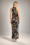 Caballero Collection Naf Dress in Sundown Floral Style CA4414-P1235; Espresso Brown Floral Halter Neck Dress