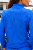 Cabana Life Clothing Royal Leaf Textured Top Style 903-ESS-3008. Close-up of the back showing the tonal embossed leaf texture and relaxed fit.