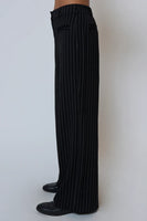 Central Park West Clothing Astrid Pinstripe Trousers Style CF25-4110W in Black;Fall Trouser Pant; 