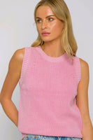 Central Park West Clothing Bella Shell Sweater Style CU23-1000S in Pink; 