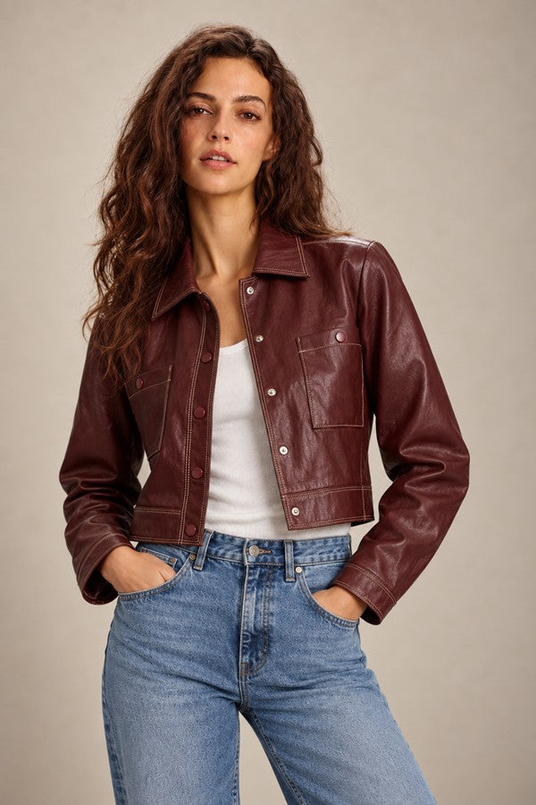 Hazel Topstitched Jacket