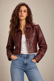 Central Park West Clothing Hazel Topstitched Jacket Style CF26-20346 in Burgundy