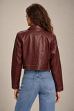 Central Park West Clothing Hazel Topstitched Jacket Style CF26-20346 in Burgundy